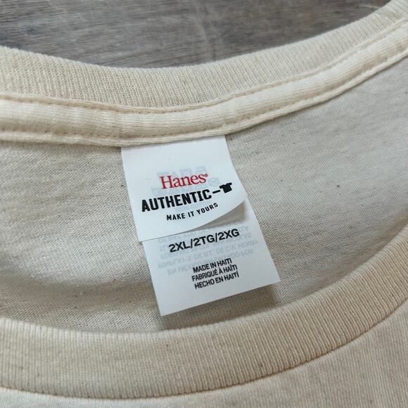 Sundance Graphic Tee Cream Cotton Oversized Dipsea Flower Pool Print Indie XXL - Picture 5 of 5